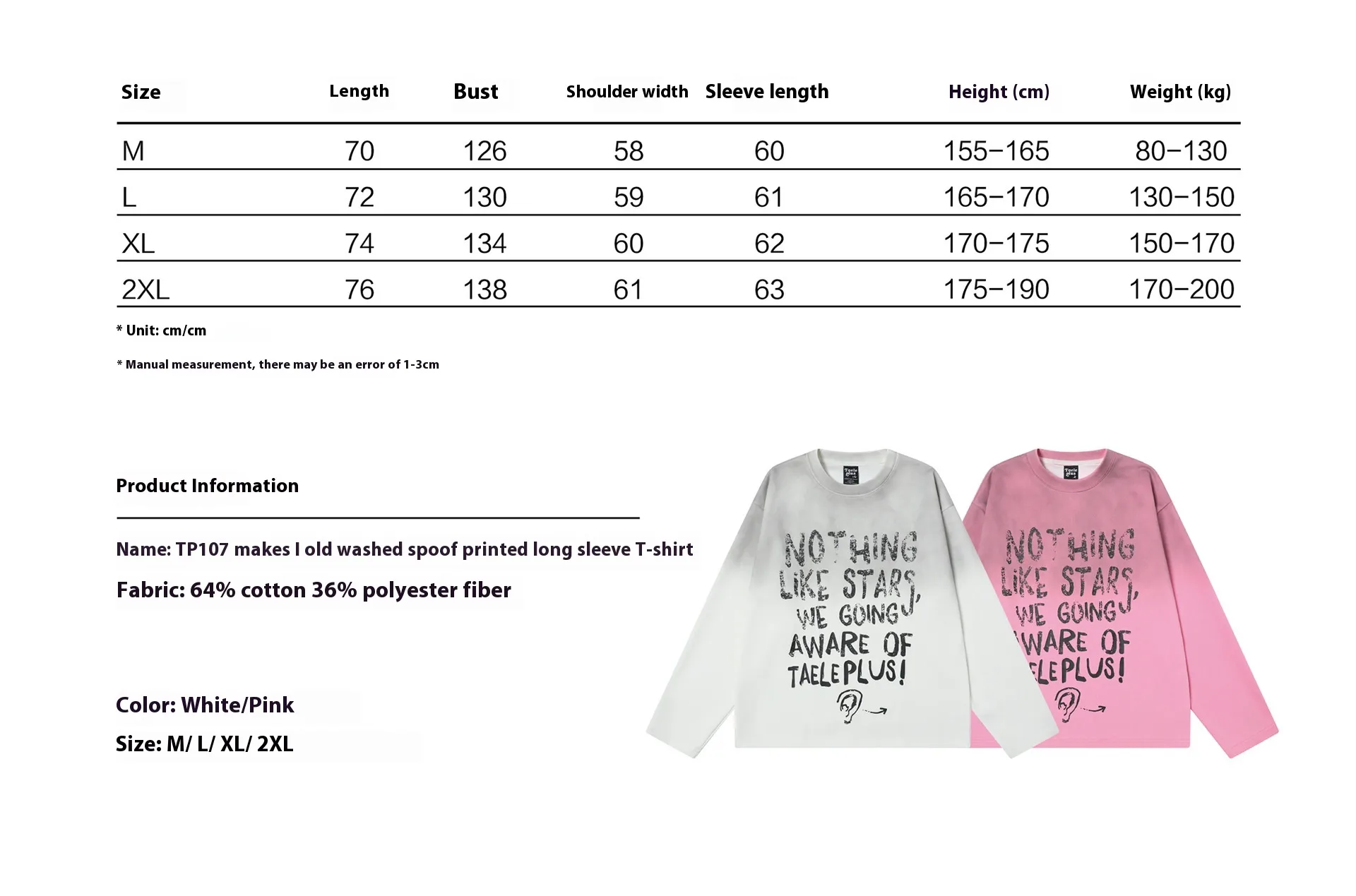 Jiayiku Men's  Spring New American Street Fashion Brand Base Shirt Washed Inkjet Graffiti T-Shirt Long Sleeve display picture 1