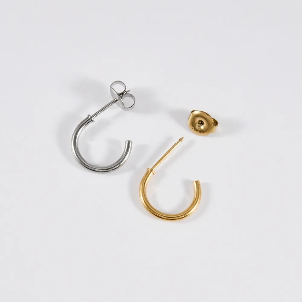 Hip-Hop Streetwear C Shape 316 Stainless Steel  Acrylic Plating 24K Gold Plated Ear Puncher display picture 4