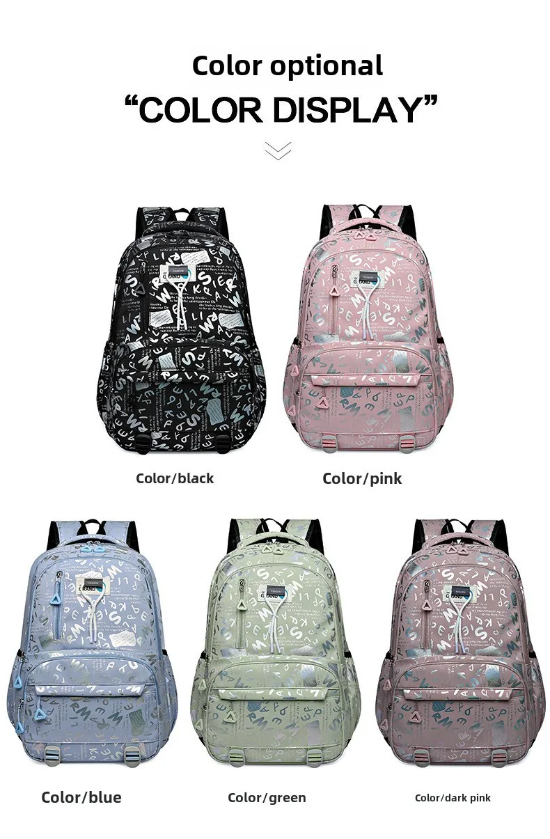 Wholesale New Backpack New Style Simple Large Capacity Junior High School Student Schoolbag Fashion Leisure Travel Backpack display picture 2