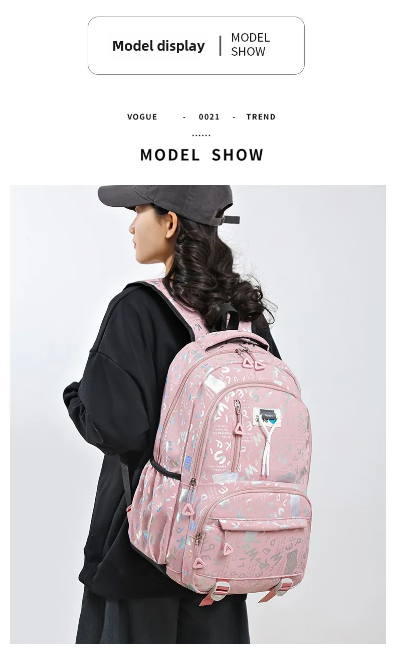 Wholesale New Backpack New Style Simple Large Capacity Junior High School Student Schoolbag Fashion Leisure Travel Backpack display picture 8