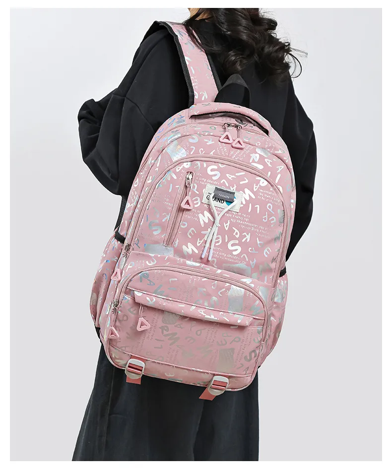 Wholesale New Backpack New Style Simple Large Capacity Junior High School Student Schoolbag Fashion Leisure Travel Backpack display picture 10