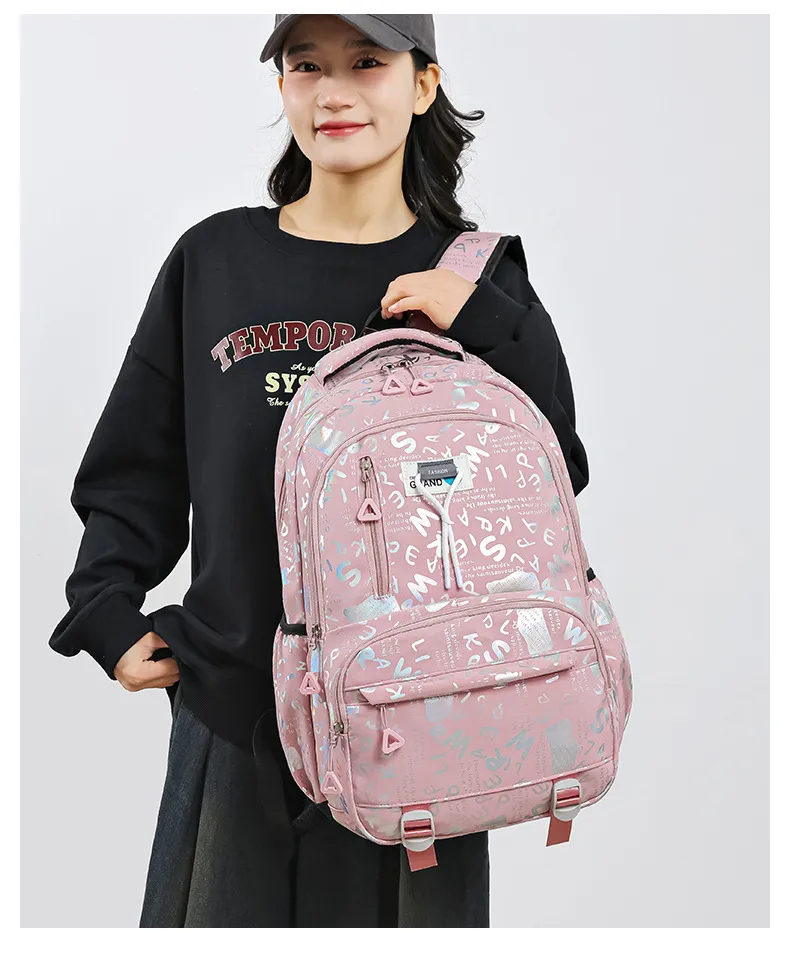 Wholesale New Backpack New Style Simple Large Capacity Junior High School Student Schoolbag Fashion Leisure Travel Backpack display picture 11