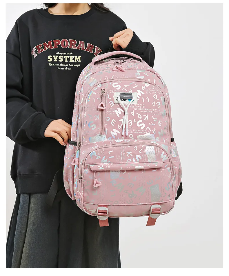 Wholesale New Backpack New Style Simple Large Capacity Junior High School Student Schoolbag Fashion Leisure Travel Backpack display picture 12