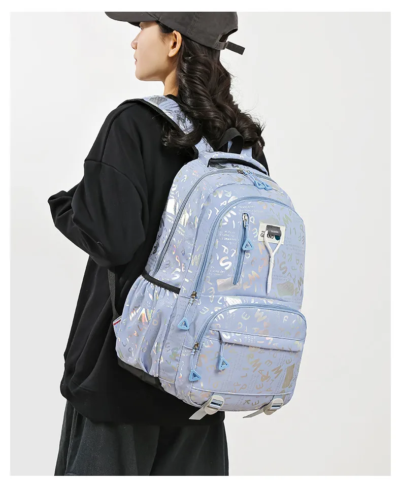 Wholesale New Backpack New Style Simple Large Capacity Junior High School Student Schoolbag Fashion Leisure Travel Backpack display picture 13
