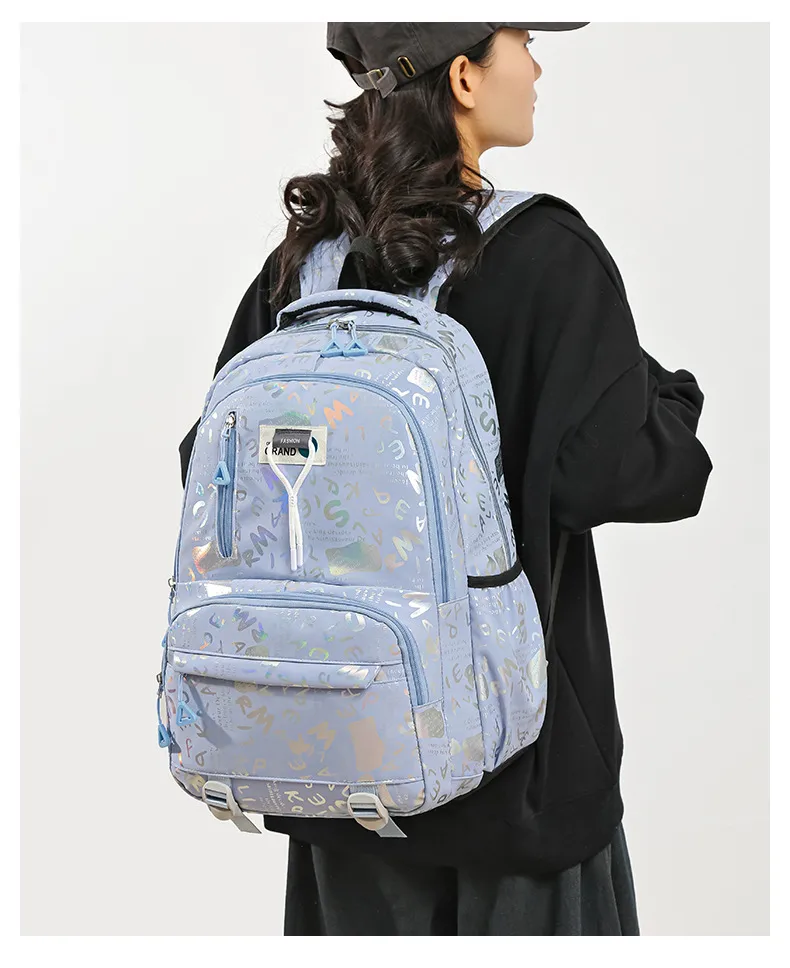 Wholesale New Backpack New Style Simple Large Capacity Junior High School Student Schoolbag Fashion Leisure Travel Backpack display picture 14