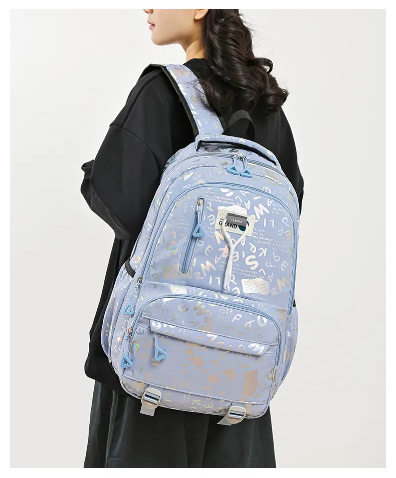 Wholesale New Backpack New Style Simple Large Capacity Junior High School Student Schoolbag Fashion Leisure Travel Backpack display picture 15
