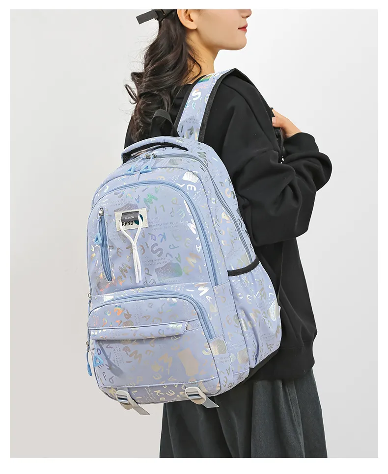 Wholesale New Backpack New Style Simple Large Capacity Junior High School Student Schoolbag Fashion Leisure Travel Backpack display picture 16