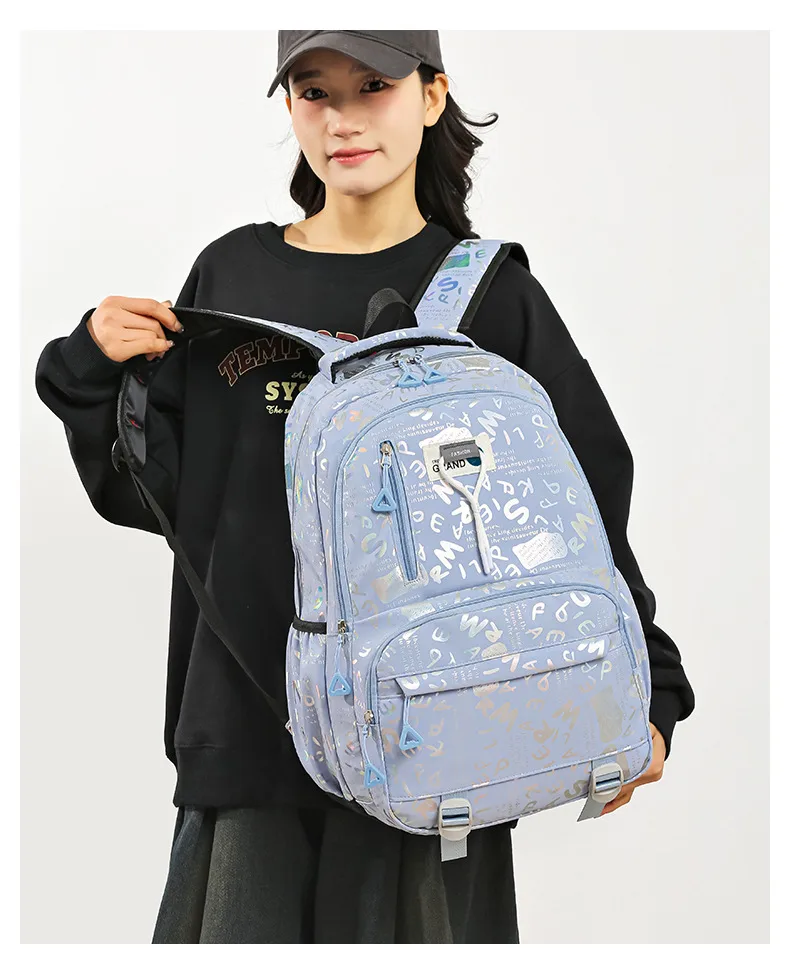 Wholesale New Backpack New Style Simple Large Capacity Junior High School Student Schoolbag Fashion Leisure Travel Backpack display picture 17