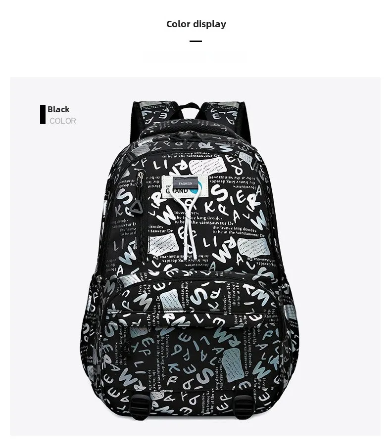 Wholesale New Backpack New Style Simple Large Capacity Junior High School Student Schoolbag Fashion Leisure Travel Backpack display picture 18