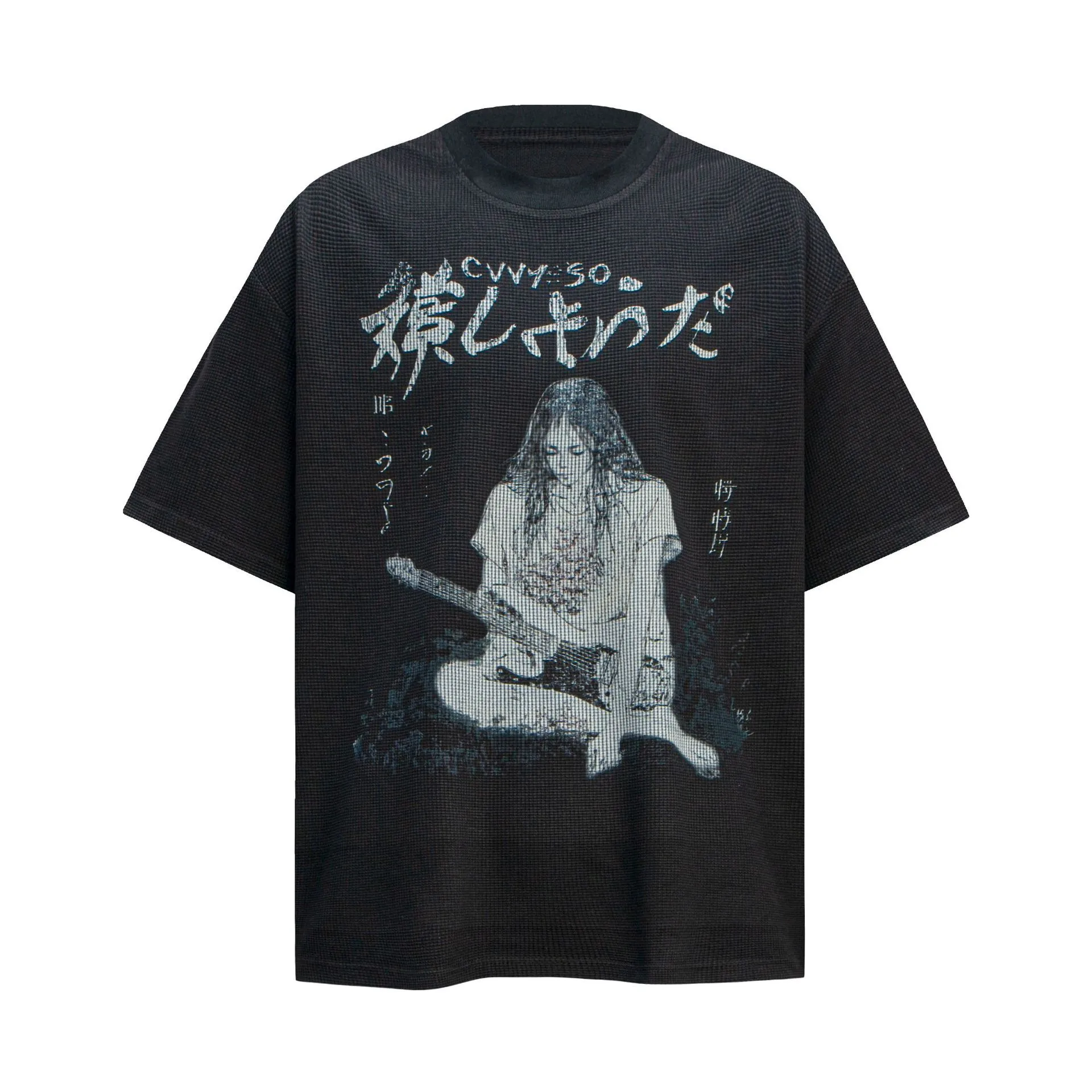 Jiayiku Men's Clothing  Summer American Street Fashion Brand Washed Tee T-shirt Dark Style Character T-shirt Short Sleeve display picture 7