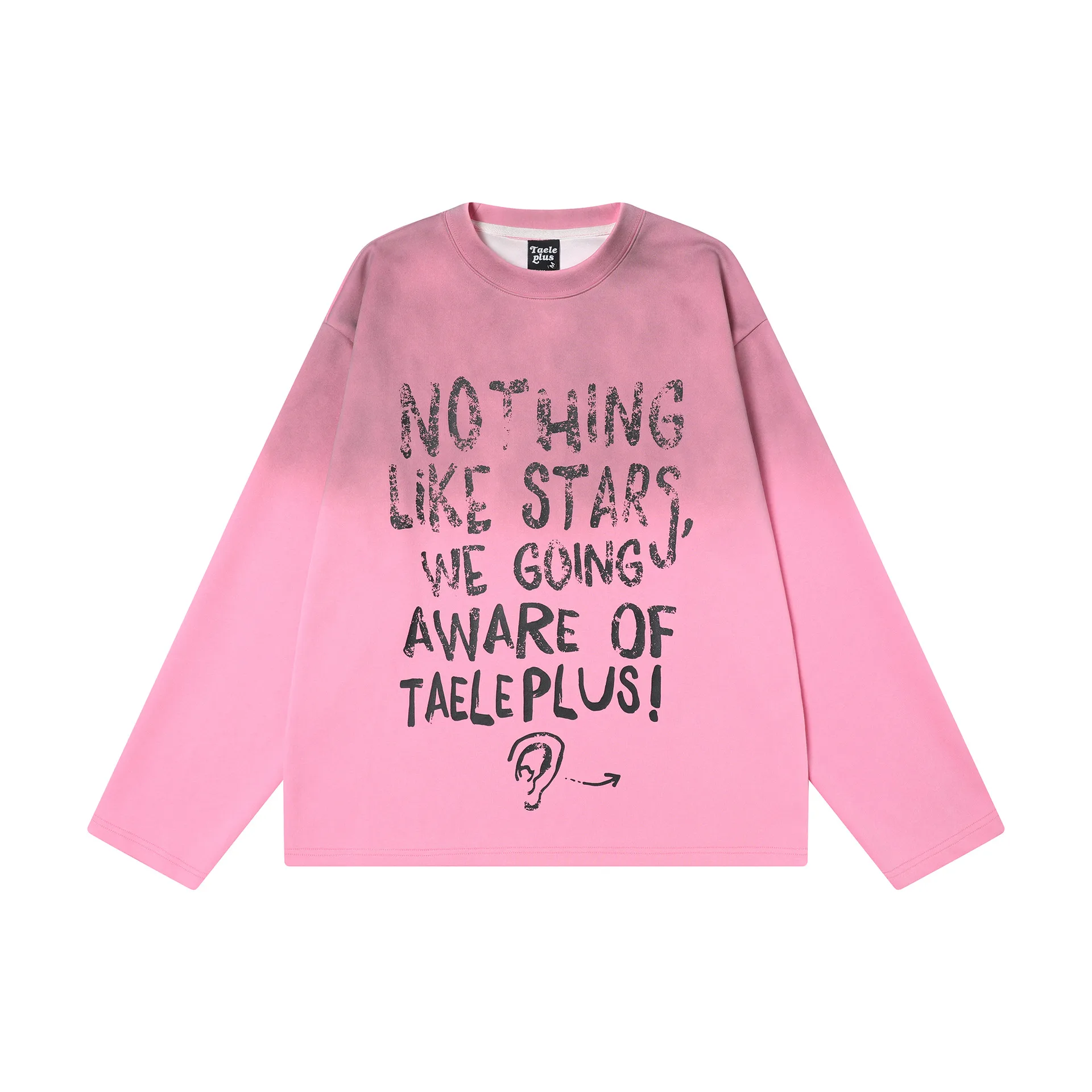 Jiayiku Men's  Spring New American Street Fashion Brand Base Shirt Washed Inkjet Graffiti T-Shirt Long Sleeve display picture 5