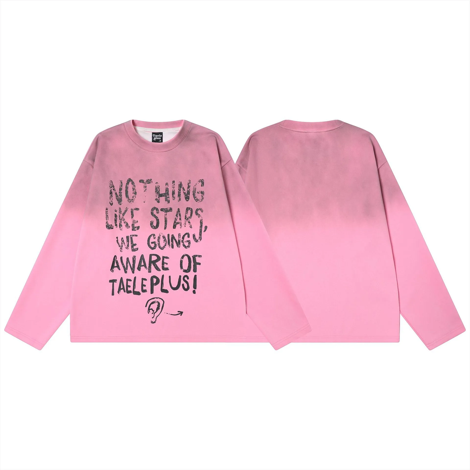 Jiayiku Men's  Spring New American Street Fashion Brand Base Shirt Washed Inkjet Graffiti T-Shirt Long Sleeve display picture 8