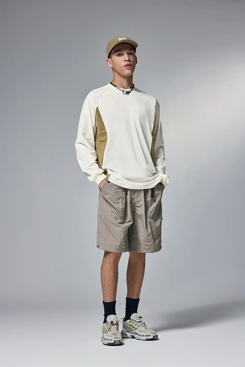 ABS Clothing | Hydrogen Plain Long Sleeve  Autumn And Winter New Tide Brand 150g Lightweight Color Matching Quick-drying T-shirt display picture 4