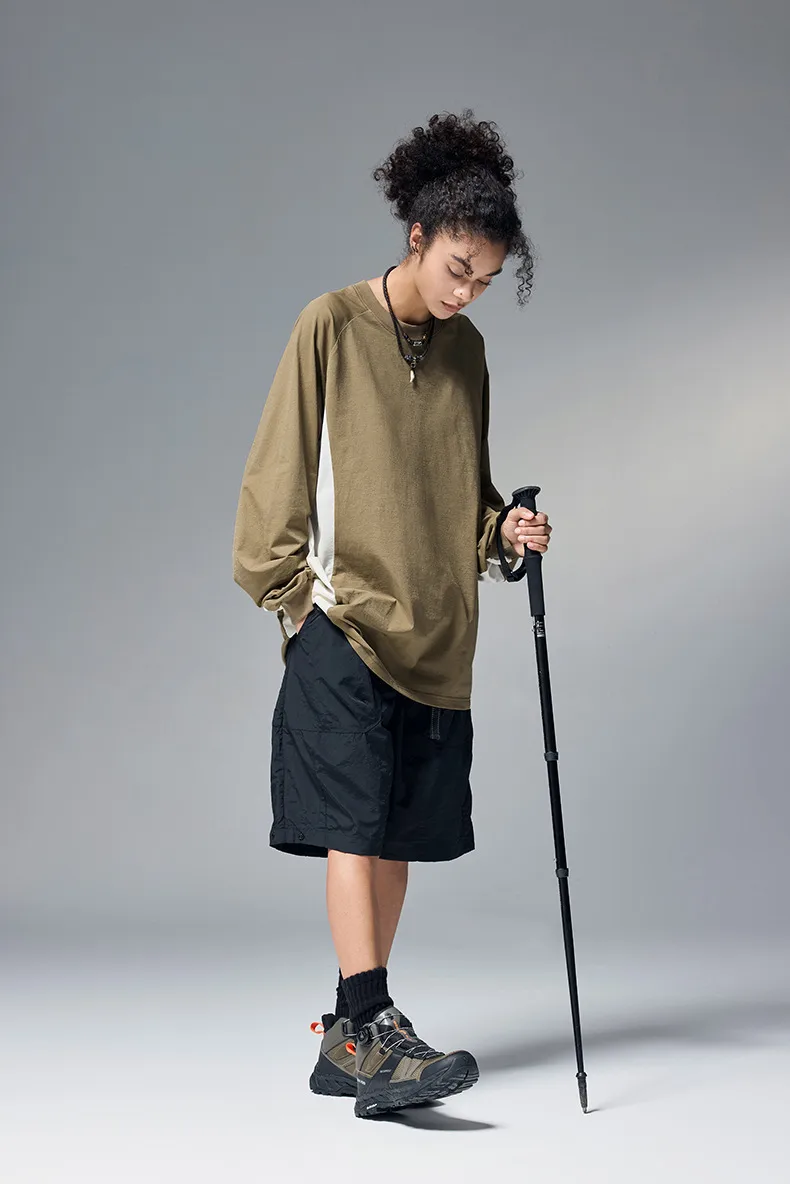 ABS Clothing | Hydrogen Plain Long Sleeve  Autumn And Winter New Tide Brand 150g Lightweight Color Matching Quick-drying T-shirt display picture 9