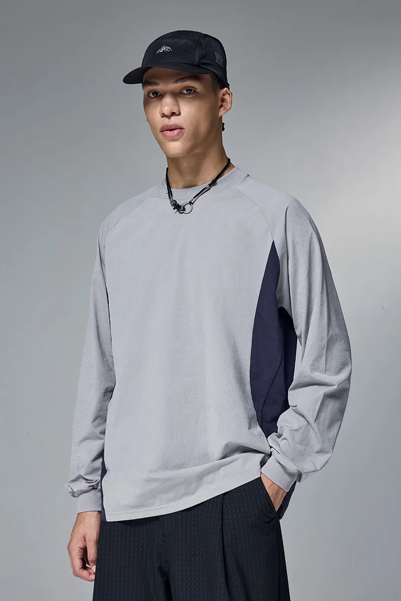 ABS Clothing | Hydrogen Plain Long Sleeve  Autumn And Winter New Tide Brand 150g Lightweight Color Matching Quick-drying T-shirt display picture 15