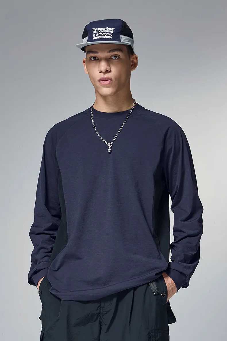 ABS Clothing | Hydrogen Plain Long Sleeve  Autumn And Winter New Tide Brand 150g Lightweight Color Matching Quick-drying T-shirt display picture 18