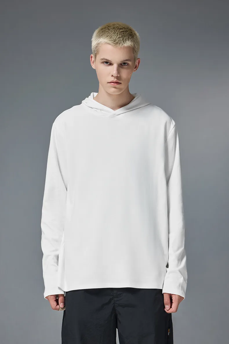 ABS Clothing | Double-sided Velvet Hat Base Vests  Autumn And Winter New Sports Outdoor Cordless Hooded Long Sleeve T display picture 6
