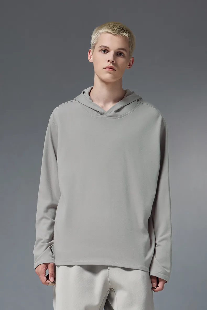 ABS Clothing | Double-sided Velvet Hat Base Vests  Autumn And Winter New Sports Outdoor Cordless Hooded Long Sleeve T display picture 15