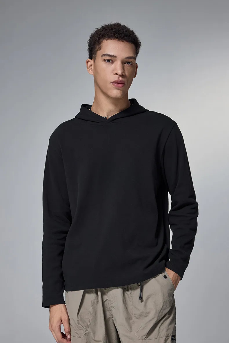 ABS Clothing | Double-sided Velvet Hat Base Vests  Autumn And Winter New Sports Outdoor Cordless Hooded Long Sleeve T display picture 30