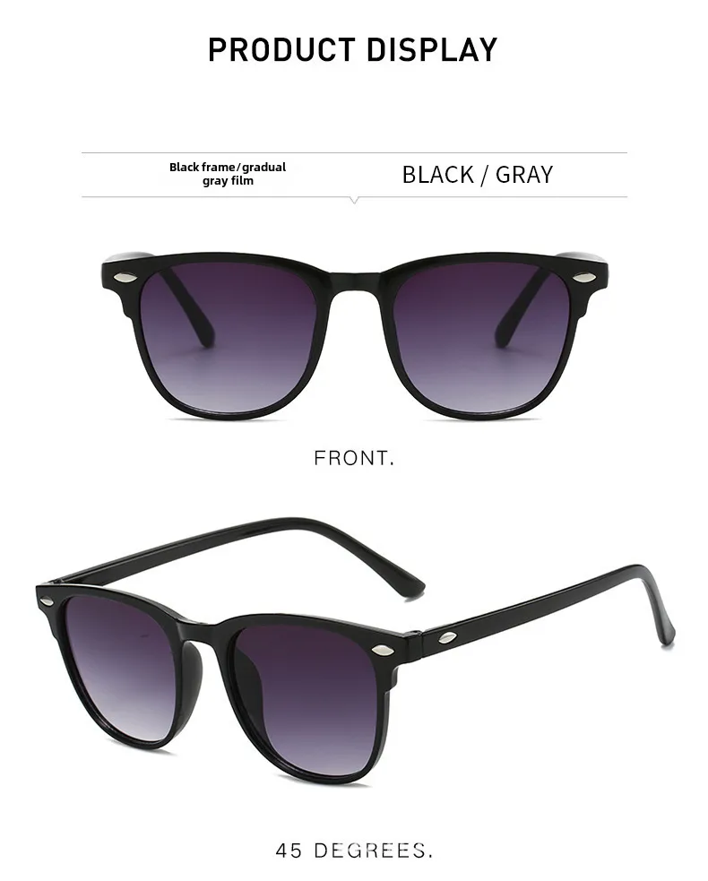 Explosive Midin Full Frame Retro Rice Nails Joker Sunglasses  Fashion Trend Slim Trend Sunglasses display picture 4