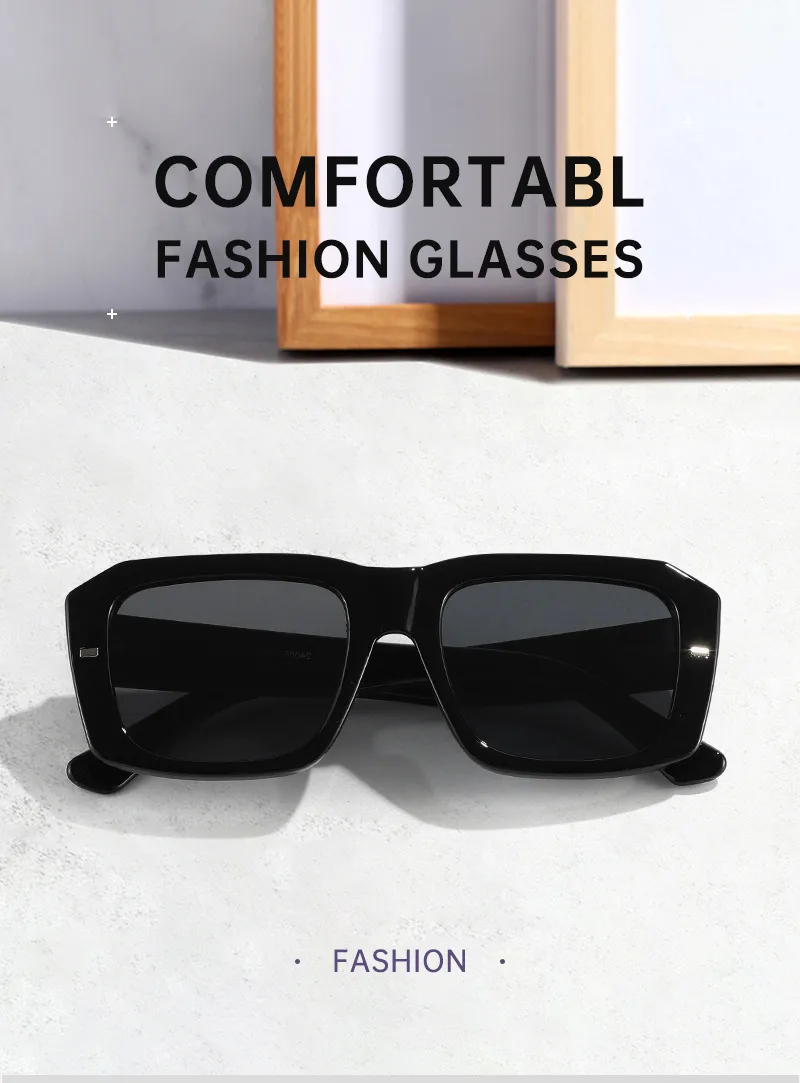 Hip-Hop Retro Streetwear Sunglasses PC UV400 Protection Tinted Lenses Square Full Frame Glasses display picture 1