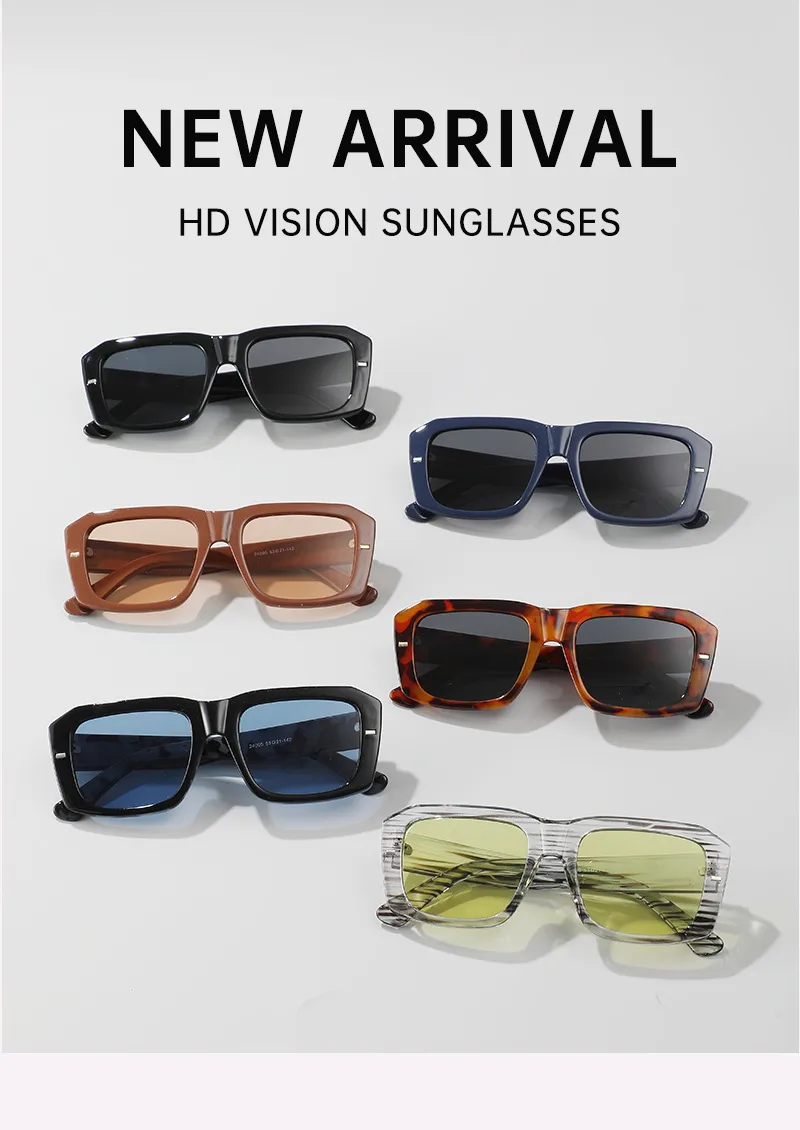 Hip-Hop Retro Streetwear Sunglasses PC UV400 Protection Tinted Lenses Square Full Frame Glasses display picture 2