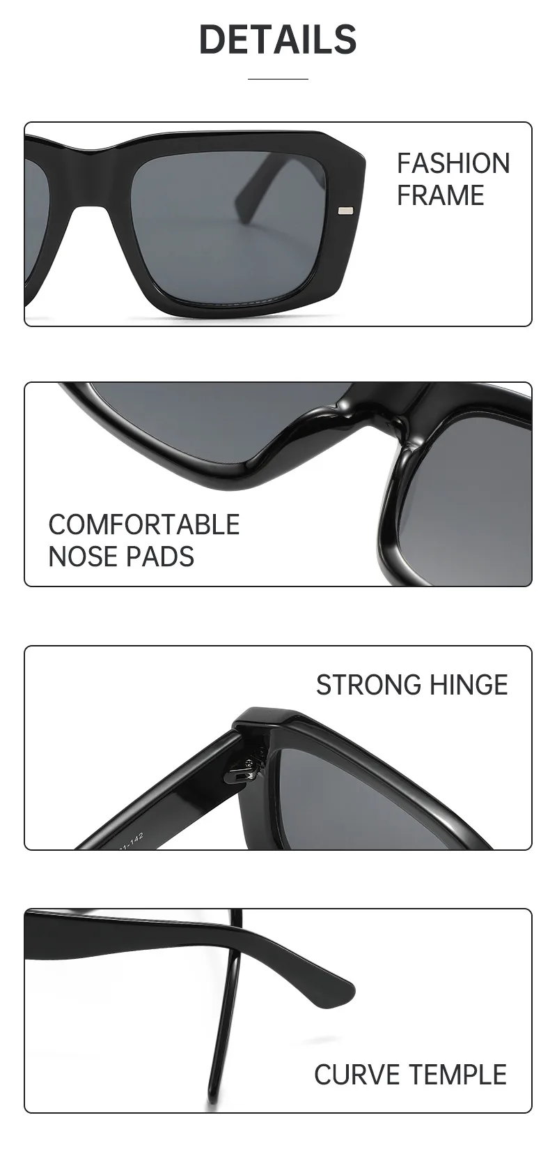 Hip-Hop Retro Streetwear Sunglasses PC UV400 Protection Tinted Lenses Square Full Frame Glasses display picture 6