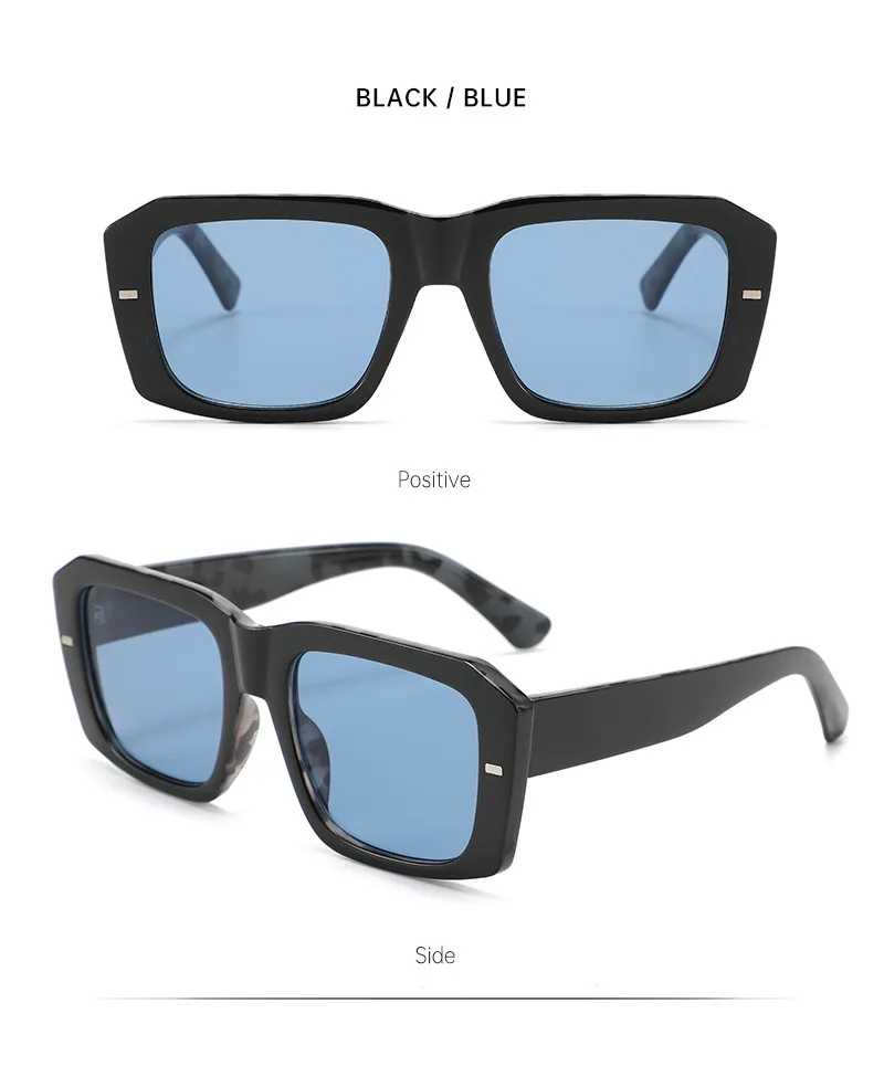 Hip-Hop Retro Streetwear Sunglasses PC UV400 Protection Tinted Lenses Square Full Frame Glasses display picture 8