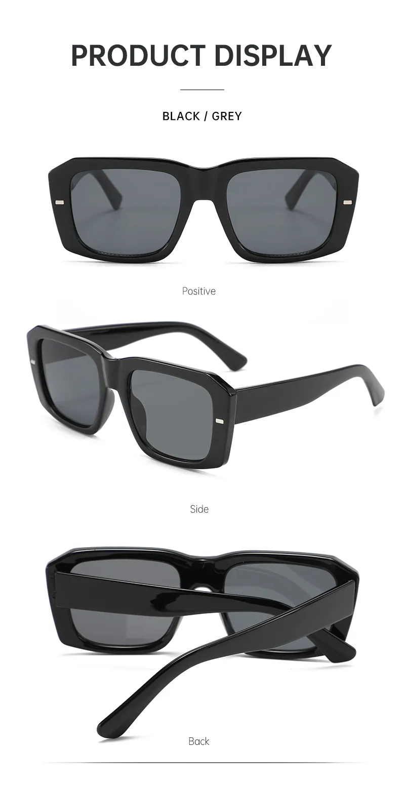 Hip-Hop Retro Streetwear Sunglasses PC UV400 Protection Tinted Lenses Square Full Frame Glasses display picture 7
