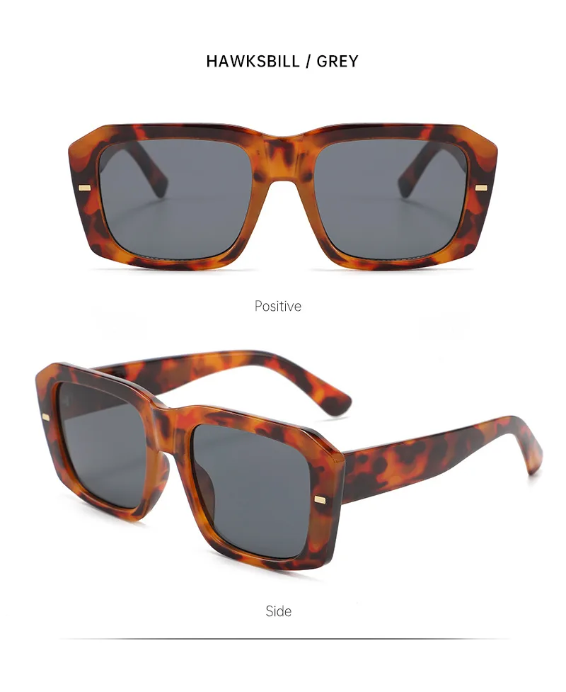 Hip-Hop Retro Streetwear Sunglasses PC UV400 Protection Tinted Lenses Square Full Frame Glasses display picture 9