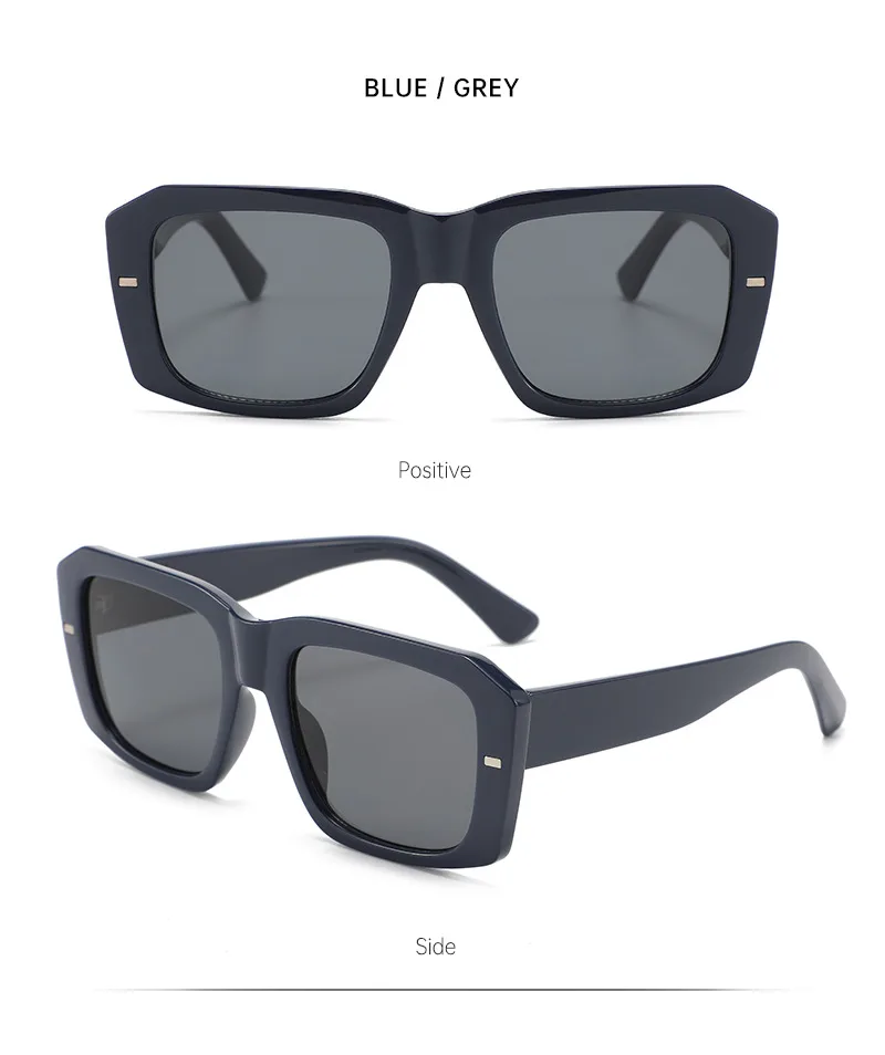 Hip-Hop Retro Streetwear Sunglasses PC UV400 Protection Tinted Lenses Square Full Frame Glasses display picture 10