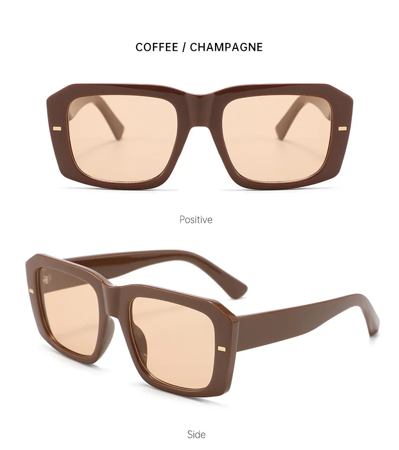 Hip-Hop Retro Streetwear Sunglasses PC UV400 Protection Tinted Lenses Square Full Frame Glasses display picture 12