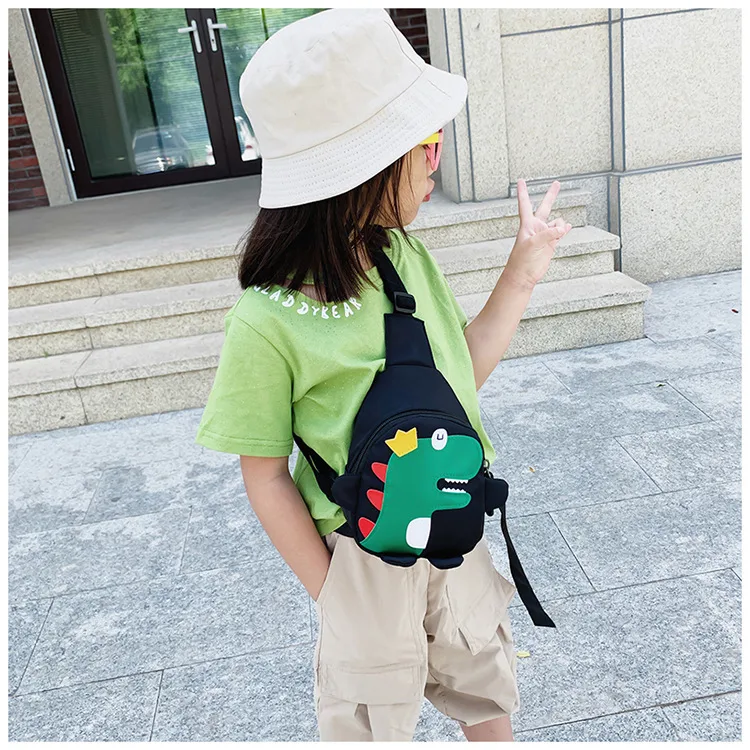 Children's Cartoon Chest Bag Cute Little Dinosaur Cartoon Crossbody Shoulder Bag Lightweight Fashion Change Fashion Waist Bag Wholesale display picture 4