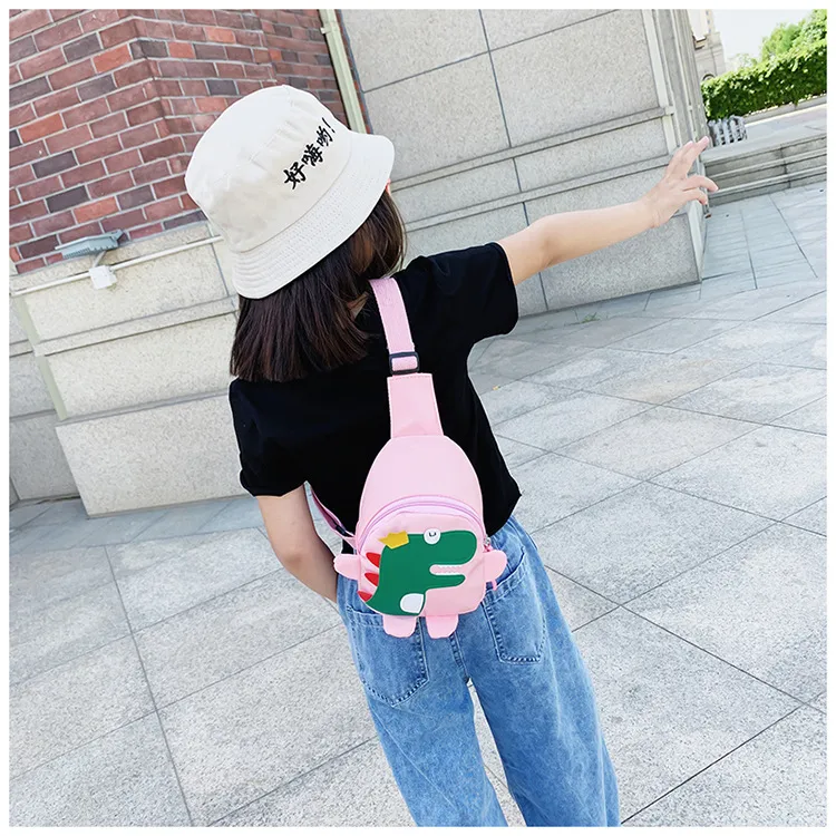 Children's Cartoon Chest Bag Cute Little Dinosaur Cartoon Crossbody Shoulder Bag Lightweight Fashion Change Fashion Waist Bag Wholesale display picture 5
