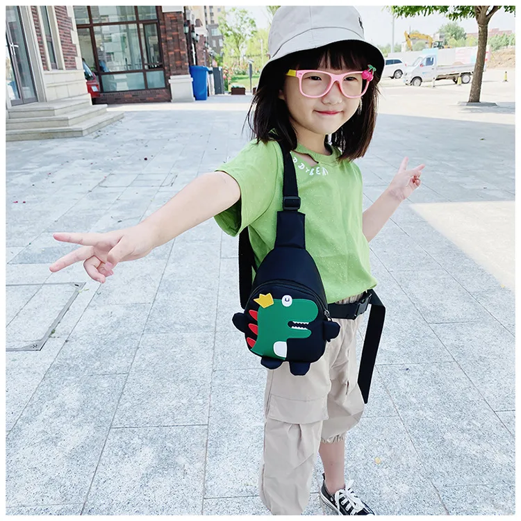 Children's Cartoon Chest Bag Cute Little Dinosaur Cartoon Crossbody Shoulder Bag Lightweight Fashion Change Fashion Waist Bag Wholesale display picture 7