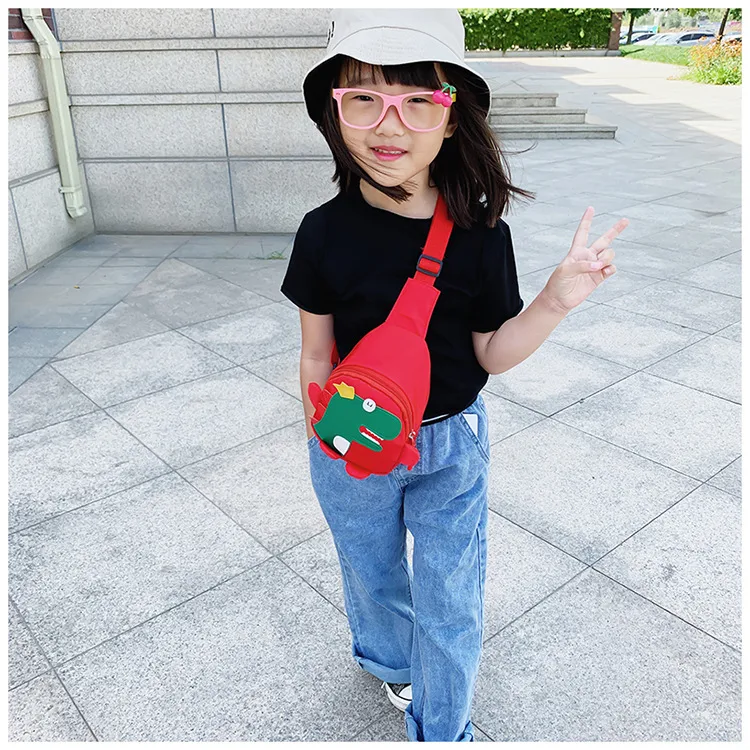 Children's Cartoon Chest Bag Cute Little Dinosaur Cartoon Crossbody Shoulder Bag Lightweight Fashion Change Fashion Waist Bag Wholesale display picture 9