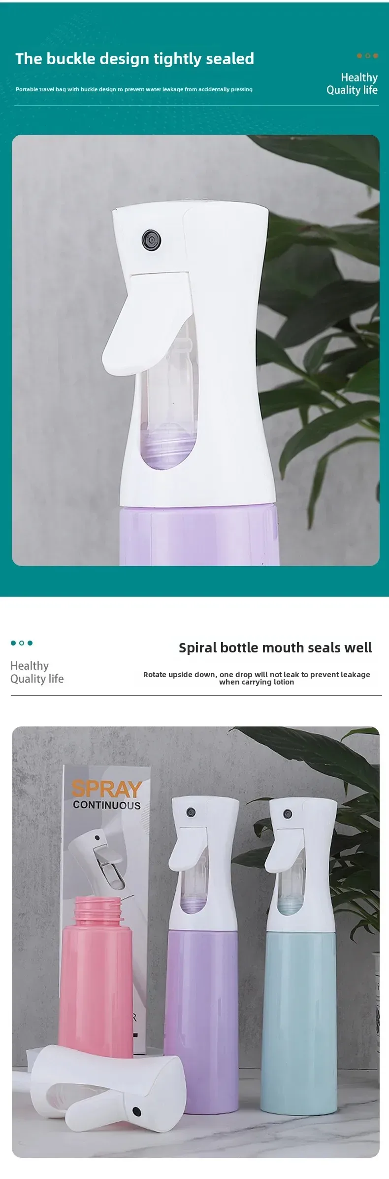 New Generation High Pressure Continuous Spray Alcohol Disinfection And Water Replenishment Fine Mist Spray Bottle Flowers Watering Gardening Fine Mist Continuous Spray Bottle display picture 3