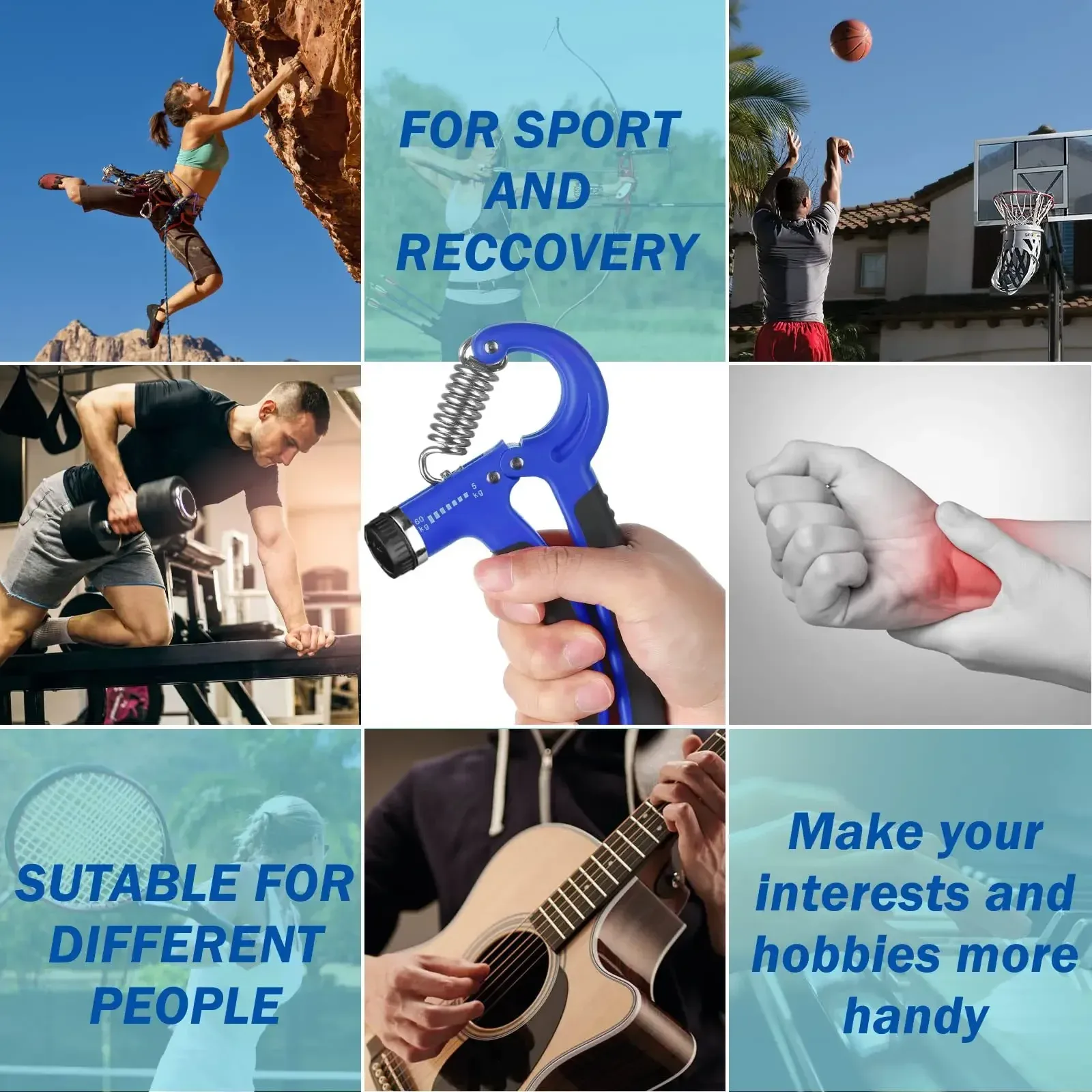 Adjustable Grip Men's Professional Finger Arm Muscle Strength Exercise Hand Strength Fitness Training Equipment display picture 1