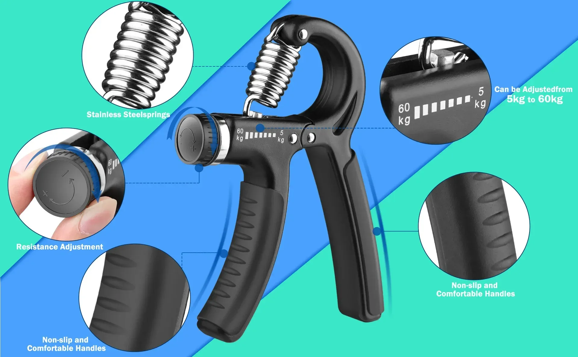 Adjustable Grip Men's Professional Finger Arm Muscle Strength Exercise Hand Strength Fitness Training Equipment display picture 9