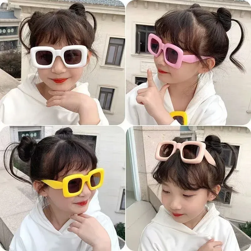 Children's Funny Fun Cute Square Sunglasses Boys And Girls Cute Cute Baby Glasses Hip Hop Baby Street Shot Sunglasses display picture 4