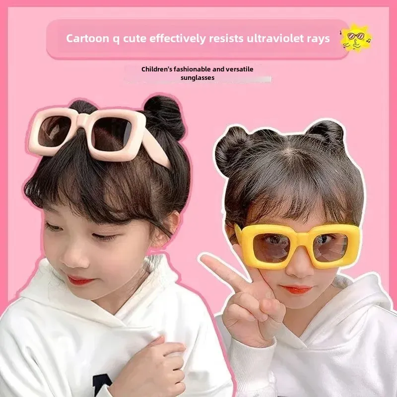Children's Funny Fun Cute Square Sunglasses Boys And Girls Cute Cute Baby Glasses Hip Hop Baby Street Shot Sunglasses display picture 5