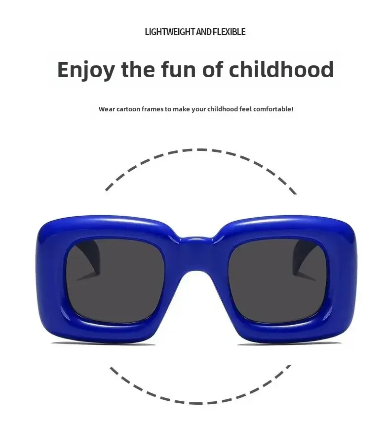 Children's Funny Fun Cute Square Sunglasses Boys And Girls Cute Cute Baby Glasses Hip Hop Baby Street Shot Sunglasses display picture 7