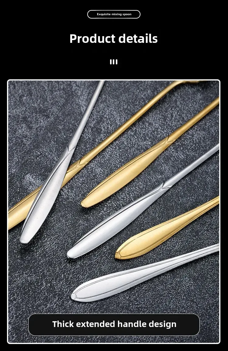 Stainless Steel Cherry Blossom Spoon Household Creative New Style Gold Long Handle Ice Spoon Coffee Mixing Spoon Dessert Spoon Tableware Wholesale display picture 9
