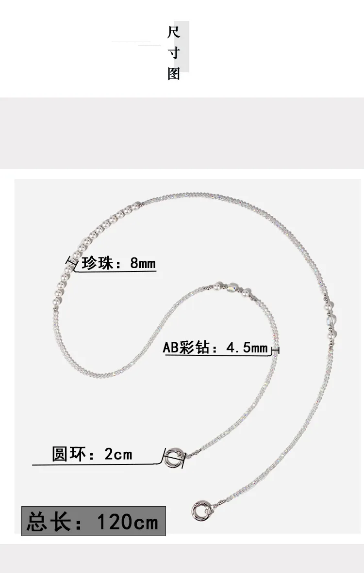 New Mobile Phone Lanyard Long Can Carry Rope Butterfly Pearl Mobile Phone Chain Can Be Slung Neck Rope Mobile Phone Lanyard display picture 5