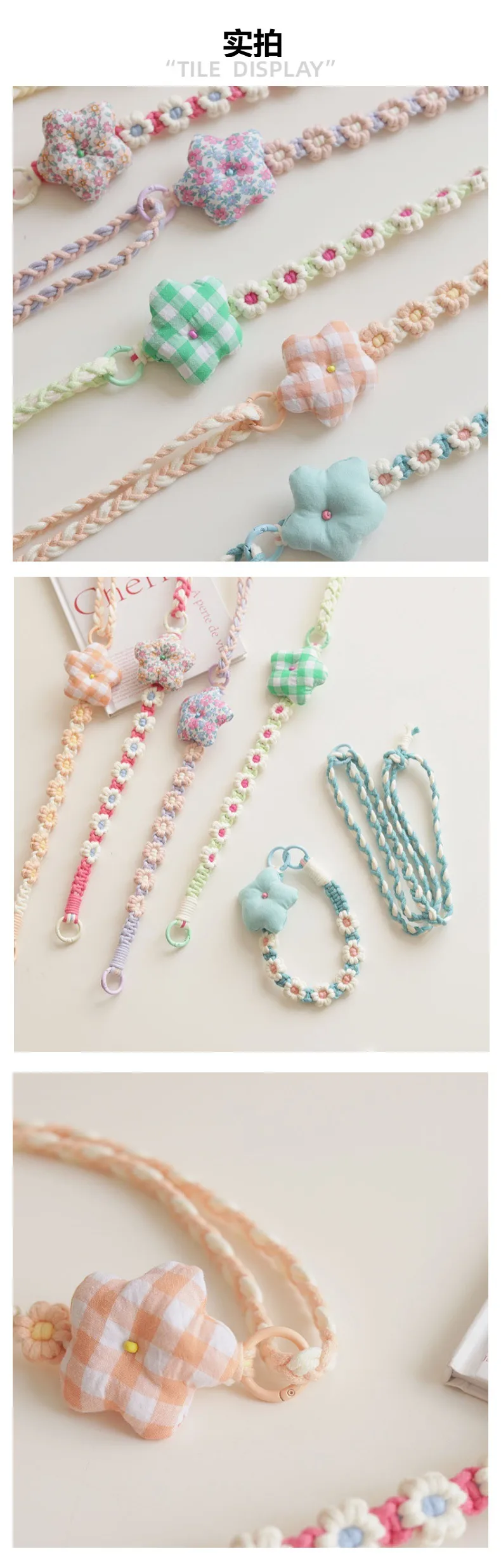 Hot Sale Small Daisy Flower Mobile Phone Pendant Bohemian Holiday Style Mobile Phone Hanging Chain Wrist Band display picture 2
