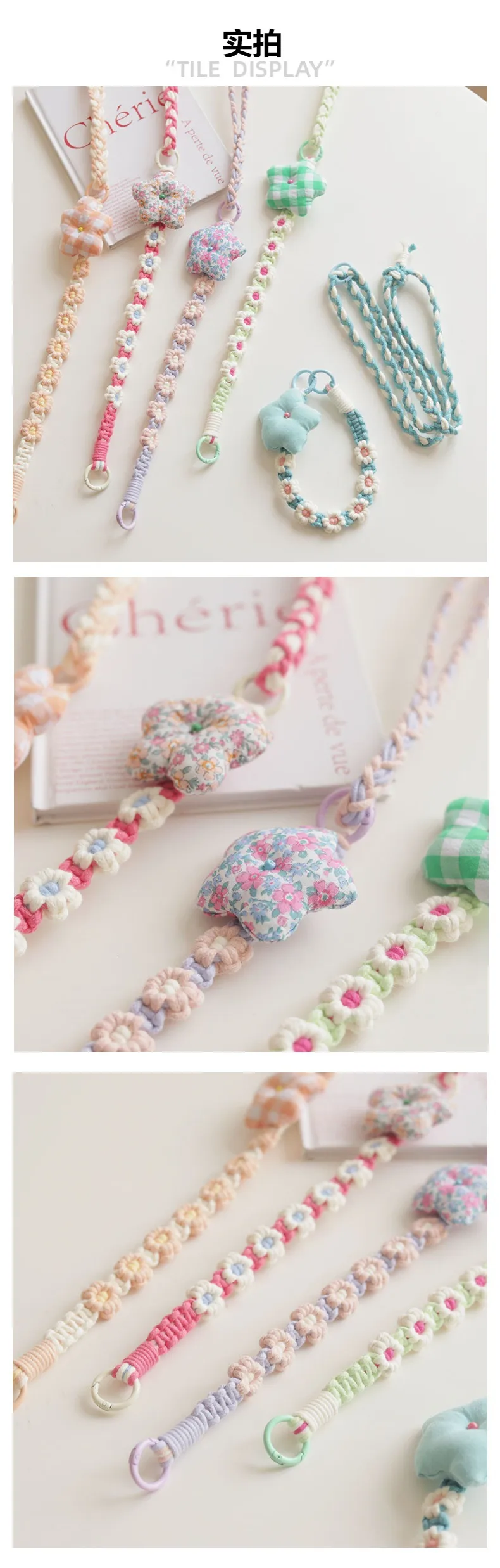 Hot Sale Small Daisy Flower Mobile Phone Pendant Bohemian Holiday Style Mobile Phone Hanging Chain Wrist Band display picture 3