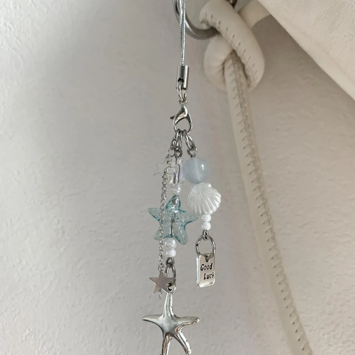 [Gift Of The Sea] Starfish Ccd Lanyard Hand-made Beaded Self-made Girl Heart Ins Mobile Phone Chain Goo-Ben Pendant display picture 2