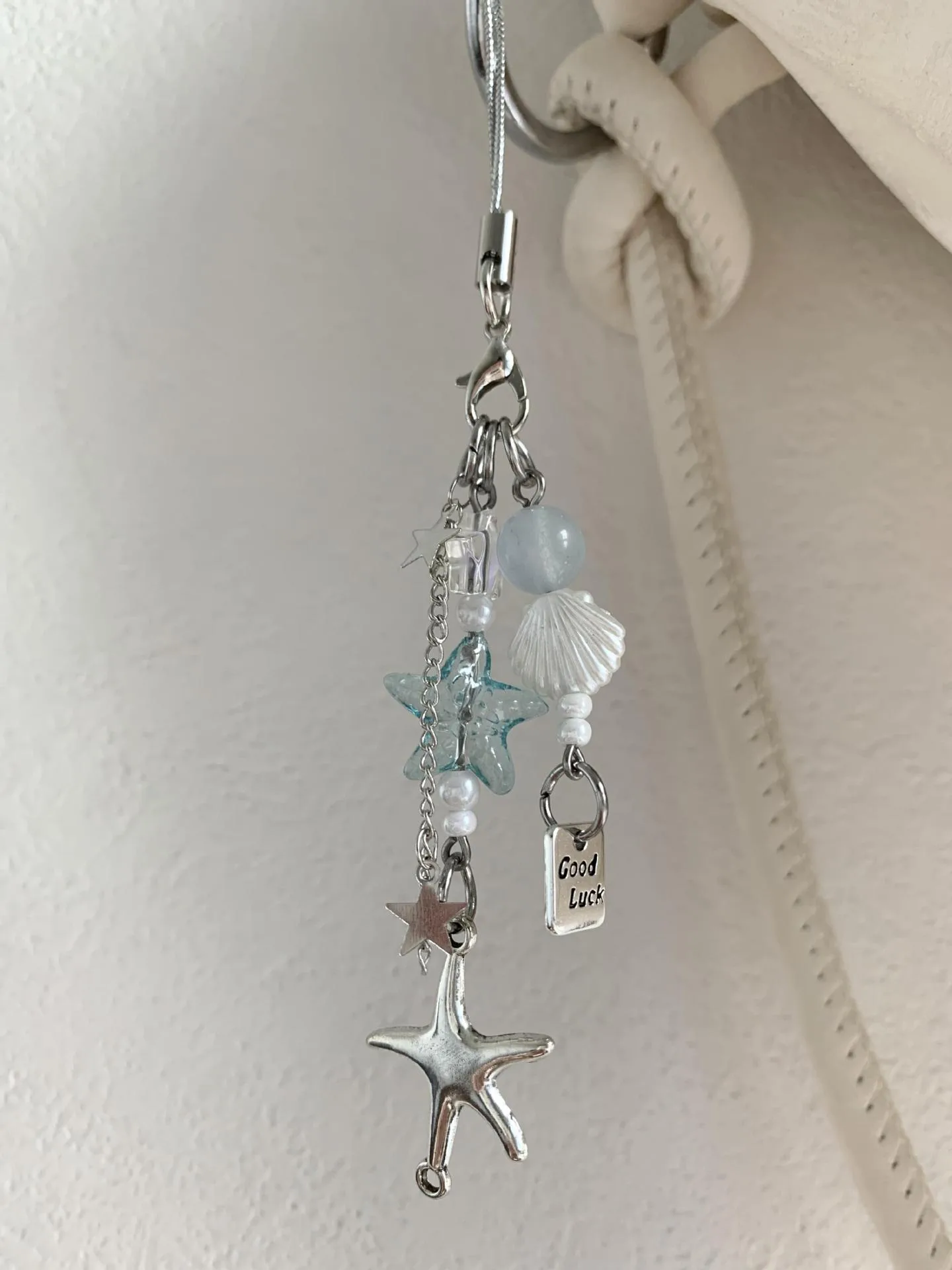 [Gift Of The Sea] Starfish Ccd Lanyard Hand-made Beaded Self-made Girl Heart Ins Mobile Phone Chain Goo-Ben Pendant display picture 4