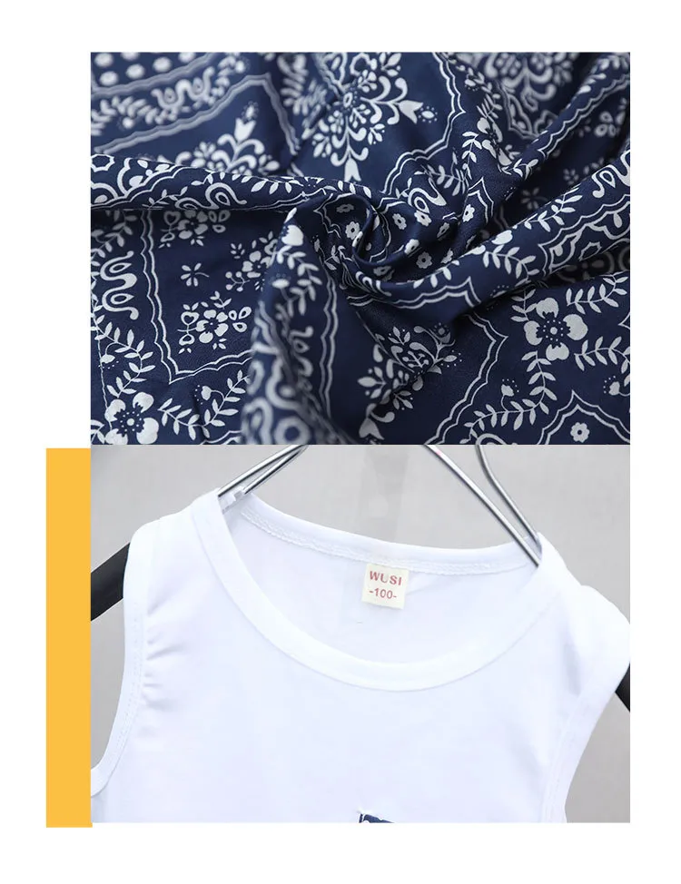 Boys' Summer Short-sleeved Suit  New Baby Online Popular Casual Clothes Children's Holiday Style Shirt Three-piece Set display picture 8