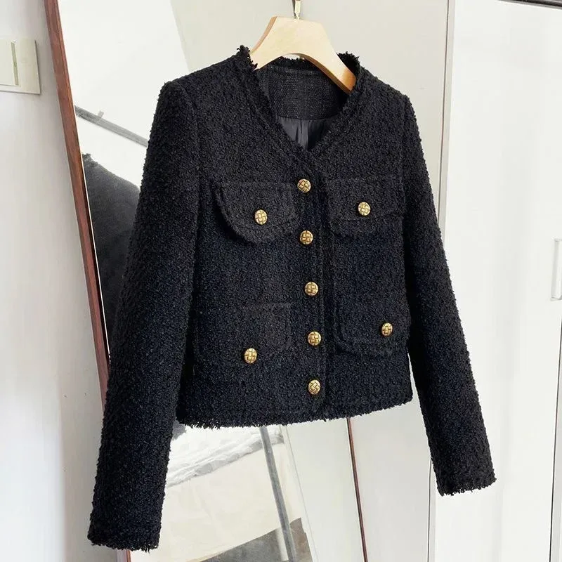 Western Style Black  Style Coat  Autumn And Winter Long Sleeve Tassel Socialite Style Loose All-match Cardigan Short Coat For Women display picture 6